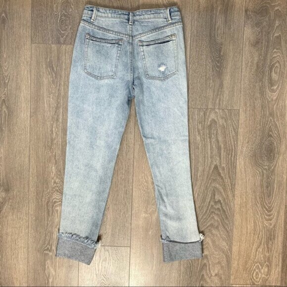 Dance & Marvel Women's Jeans Distressed High Waist Straight leg Light Wash Small - Picture 10 of 11